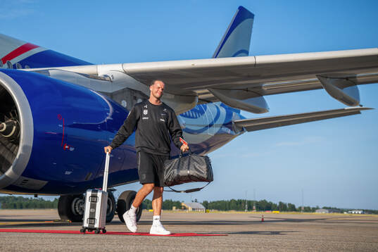 Goalkeeper Ørjan Håskjold Nyland of Norway arrives at