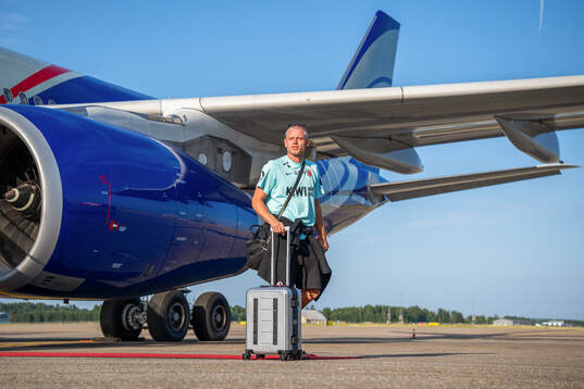 Julian Ryerson of Norway arrives at Oslo Lufthavn