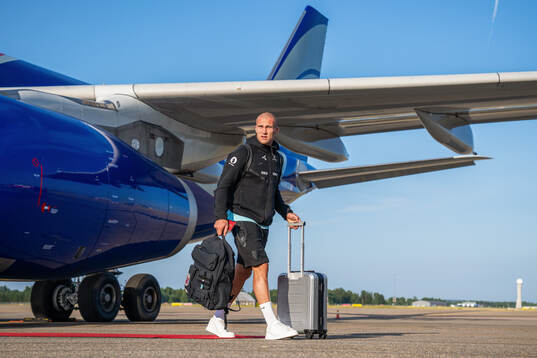 Leo Østigård of Norway arrives at Oslo Lufthavn