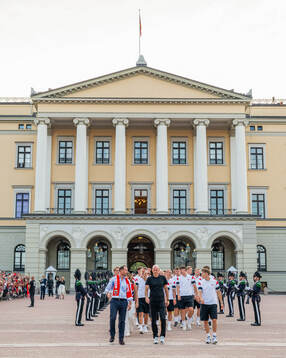 Crown Prince Haakon of Norway, head coach Ståle Solbakken