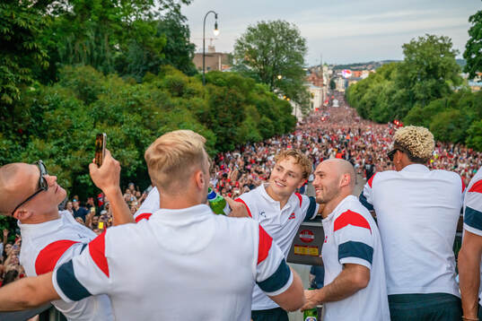 Leo Østigård, Andreas Schjelderup and Fredrik Aursnes of