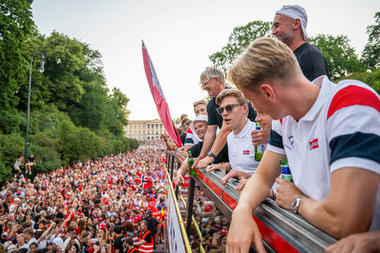 Jens Petter Hauge of Norway at a team reception