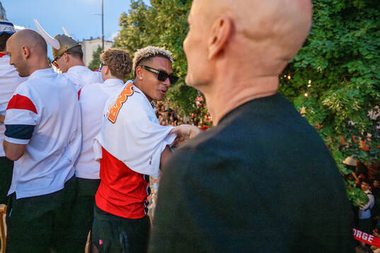 Antonio Nusa of Norway at a team reception