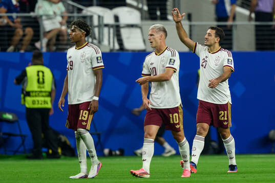 Lamine Yamal, Dani Olmo and Mikel Oyarzabal of Spain