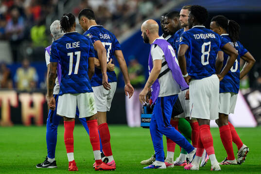 William Saliba of France in pain
