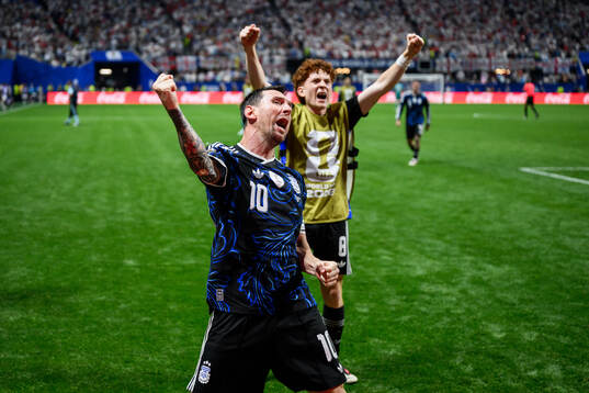 Lionel Messi of Argentina celebrates