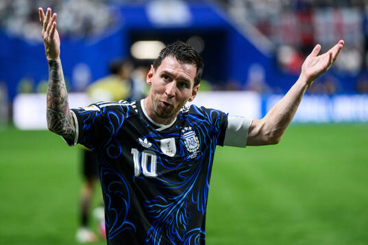 Lionel Messi of Argentina celebrates