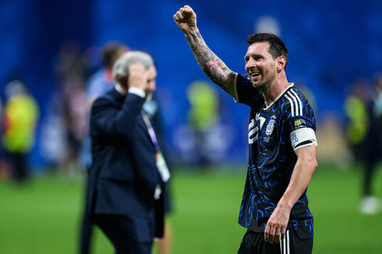 Lionel Messi of Argentina celebrates