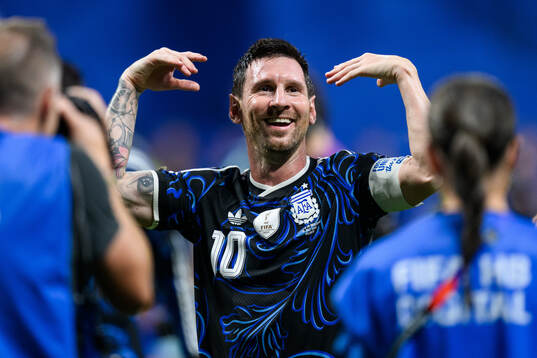 Lionel Messi of Argentina celebrates