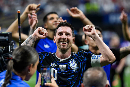 Lionel Messi of Argentina celebrates