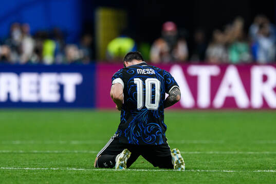 of Argentina Lionel Messi celebrates