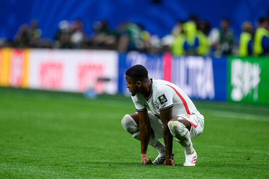 Ezri Konsa of England looks dejected
