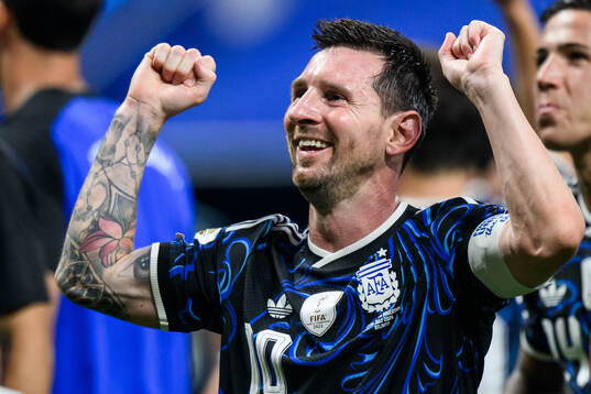 Lionel Messi of Argentina celebrates