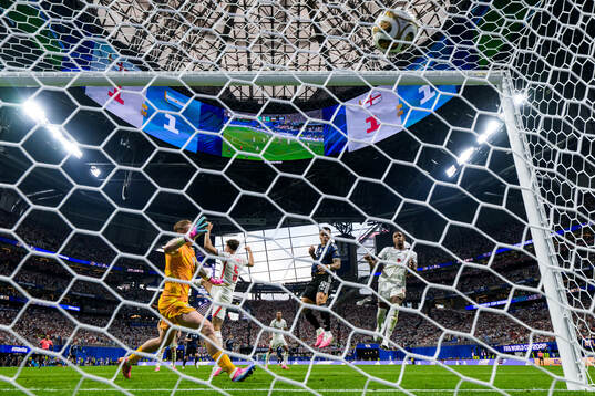 Lautaro Martinez of Argentina scores the 1-2 goal behind