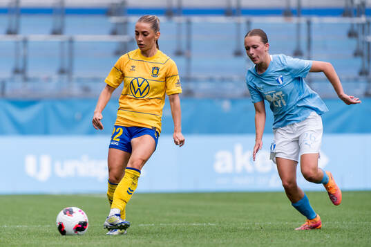 Brøndbys Tilde Lindwall och Malmö FFs Lovisa Breland