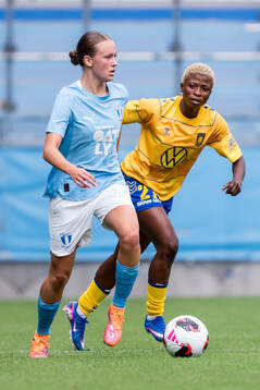 Malmö FFs Lovisa Breland och Brøndbys Opeyemi Ajakaye