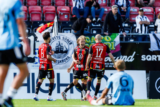 Östersunds Simon Marklund jublar