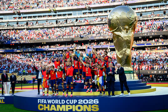 Rodri of Spain hoists the trophy