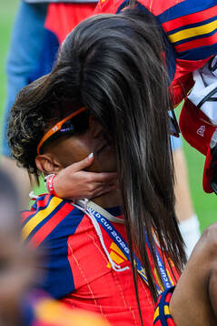 Lamine Yamal of Spain with his girlfriend Ines Garcia Santos
