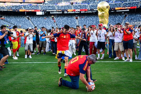 Pedri of Spain celebrates