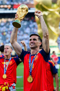 Fabian Ruiz of Spain celebrates with the trophy