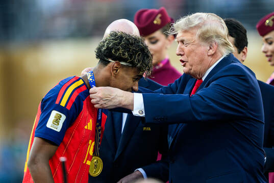 Lamine Yamal of Spain and Donald Trump, President of USA