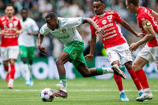 Hammarbys Paulos Abraham och Degerfors Bilal Hussein