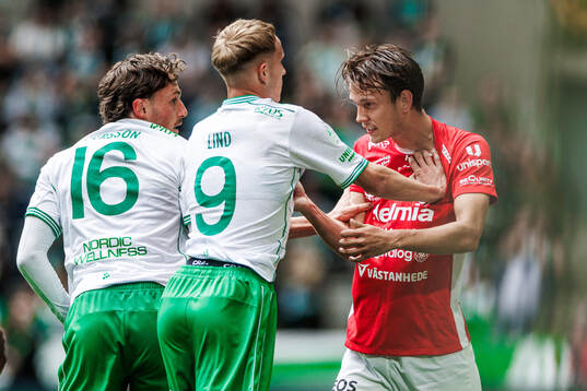 Hammarbys Victor Lind och Degerfors Kazper Karlsson