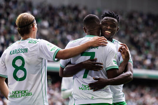 Hammarbys Paulos Abraham, Ibrahima Breze Fofana och Markus