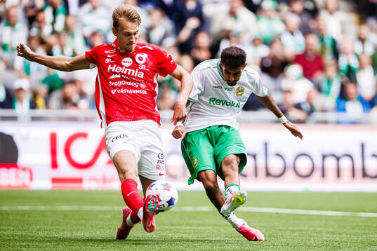 Degerfors Nikolai Skuseth och Hammarbys Montader Madjed