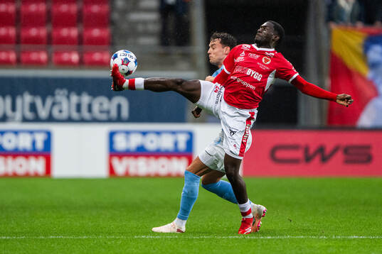 Malmö FFs Colin Rösler och Kalmars Charles Sagoe Jr