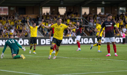 Jacob Bergström of Mjällby celebrates