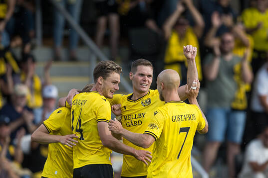 Jacob Bergström of Mjällby celebrates
