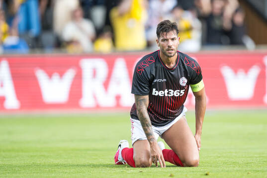 Bernardo Lopes of Lincoln Red Imps looks dejected