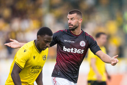 Christian Rutjens of Lincoln Red Imps reacts