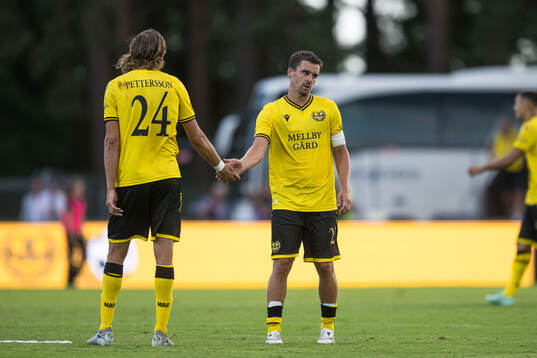 Tom Pettersson and Jesper Gustavsson of Mjällby