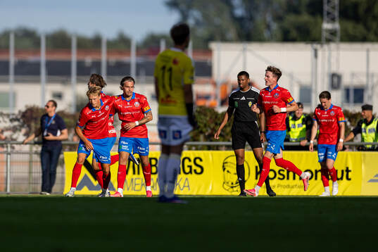 Helsingborgs Alvin Nordin jublar 1-1