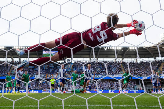 Goalkeeper Karl Vallner of Tallinna FCI Levadia with a save