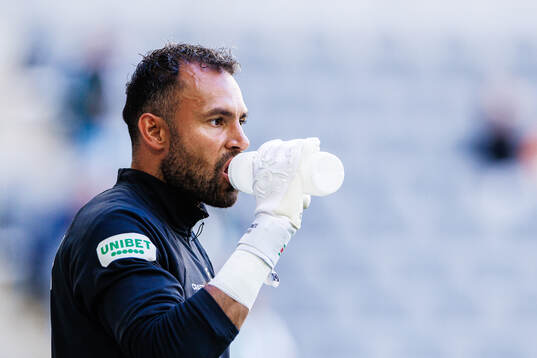 Goalkeeper Warner Hahn of Hammarby