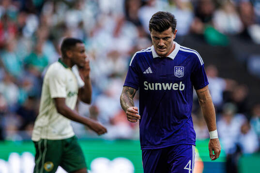 Giulian Biancone of Anderlecht looks dejected