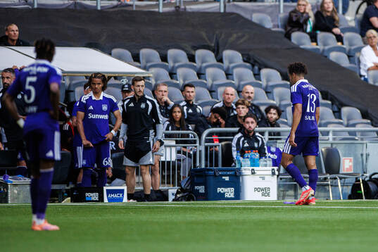 Nathan Saliba of Anderlecht leaving the field