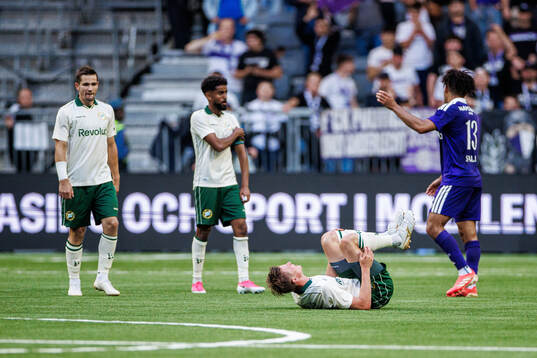 Frederik Winther of Hammarby in pain