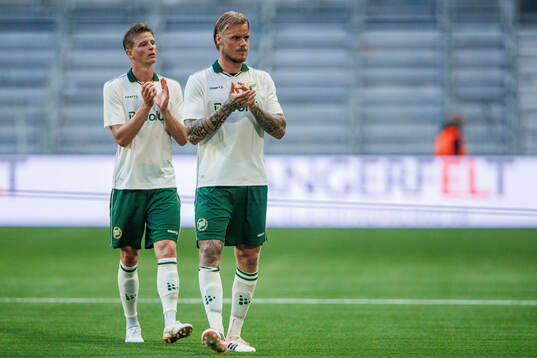 Frederik Winther and Victor Eriksson of Hammarby looks