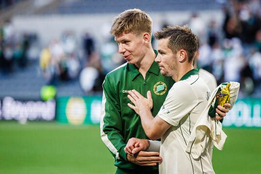 Björn Hedlöf and Oscar Johansson Schellhas of Hammarby