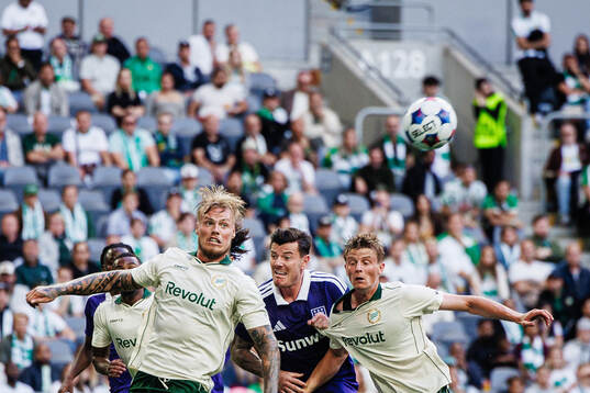 Victor Eriksson and Frederik Winther of Hammarby against