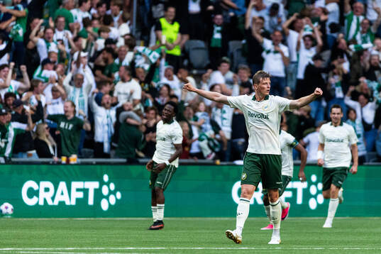 Frederik Winther of Hammarby celebrates