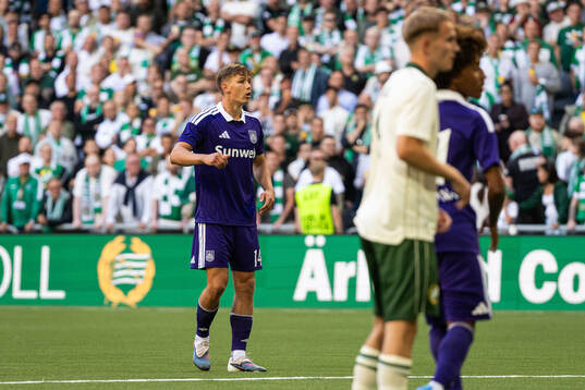 Danylo Sikan of Anderlecht scores 0-1