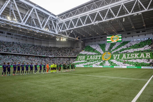 Players of Anderlecht and of Hammarby in a lineup