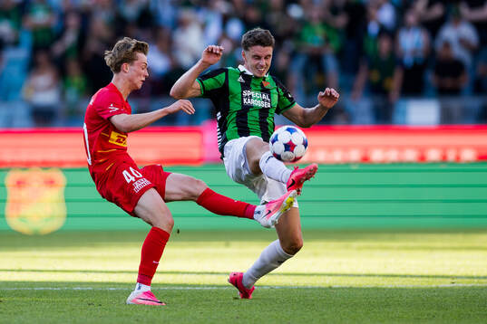 Hjalte Boe of FC Nordsjälland and Oskar Ågren of GAIS