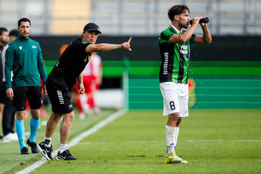 Coach Fredrik Holmberg and William Milovanovic of GAIS